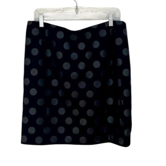 NWOT Akris Punto Lacquered Polka Dot Mini Black Skirt - Sz 12 - Picture 6 of 10